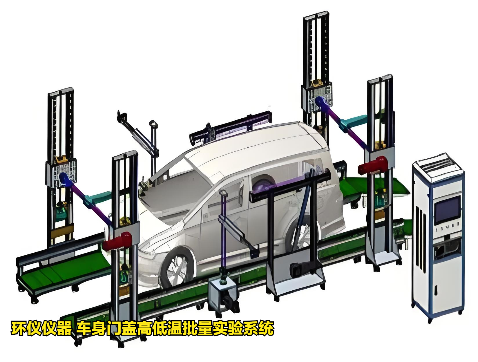 車身門蓋高低溫批量實驗系統重點機構設計